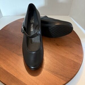 SAS Maria Mary Jane Shoes Black Leather  Womens Size 7W  Comfort Shoe Made in US
